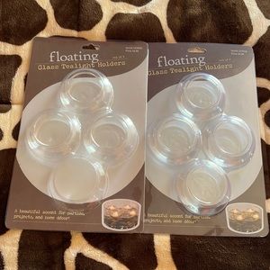Floating glass tealight holders